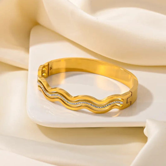 3-reihiger Armreif - edel gewellt