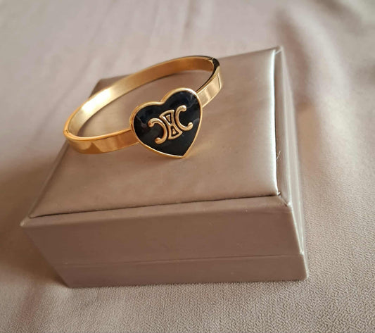 Armreif mit Herz – Gelbgold vergoldet