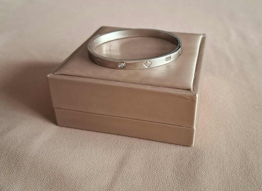 Armreif mit Kleeblatt & Zirkonia