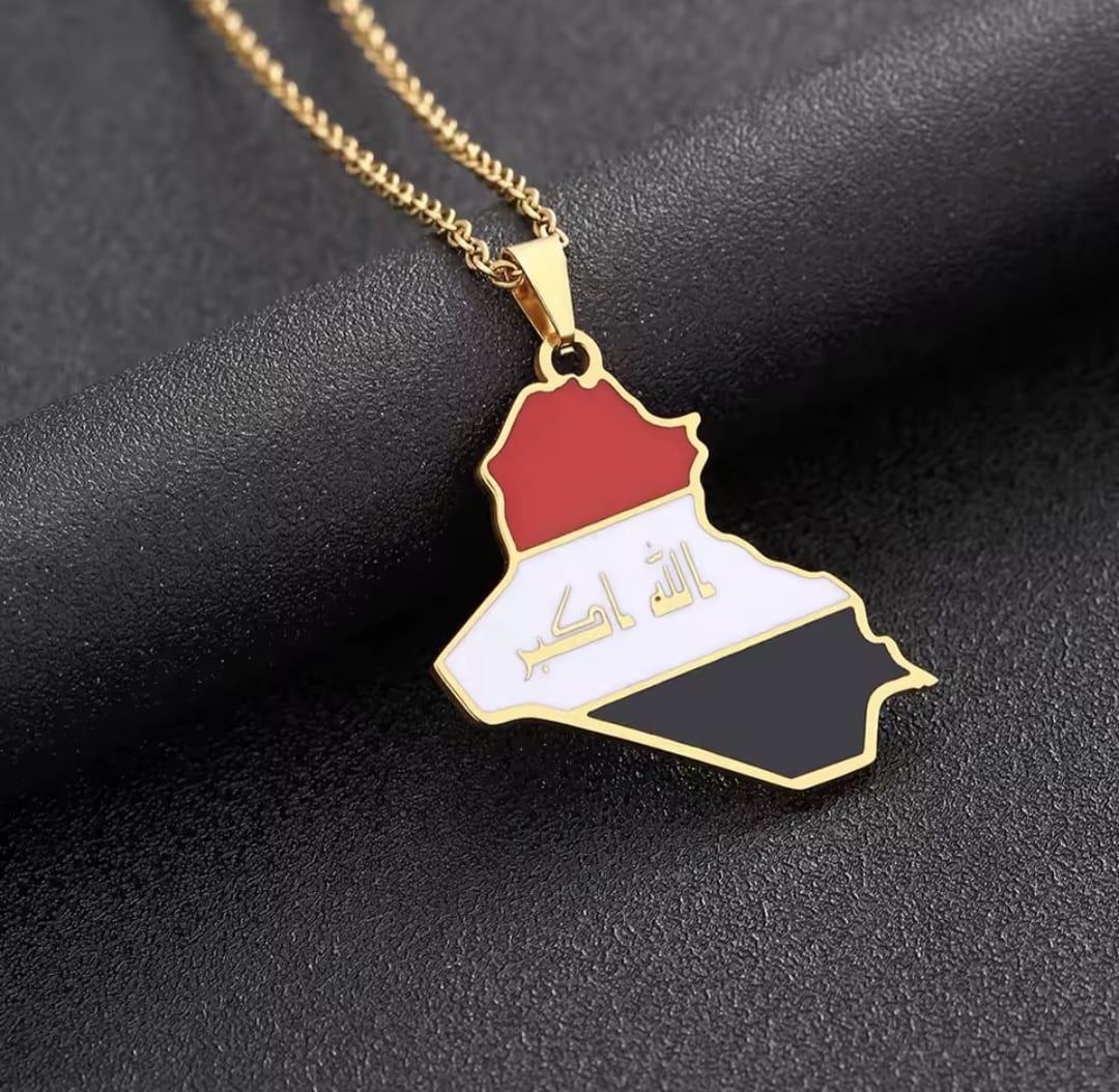 Hochwertigen Edelstahl-Kette in Gold "Irak" mit Anhänger. Langlebig, wasserfest, hypoallergen und alltagstauglich.