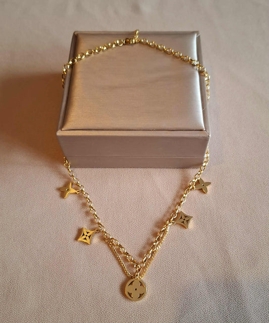 Robuste Kette mit Blumen-Raute