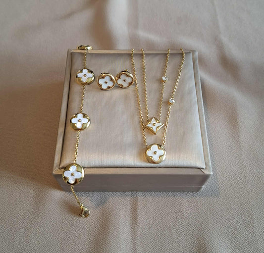 Schmuck-Set „Eleganz der Formen“ weiß