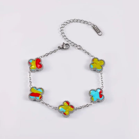 Klee-Armband in Batik-Optik